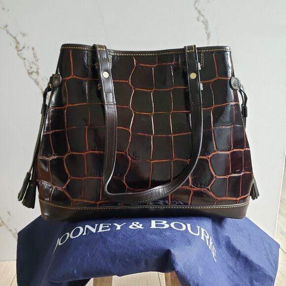 Dooney & Bourke Tassel Leather Bag Set Cognac 3 Pc Purse Wallet Keychain 1C872CG - Picture 4 of 15